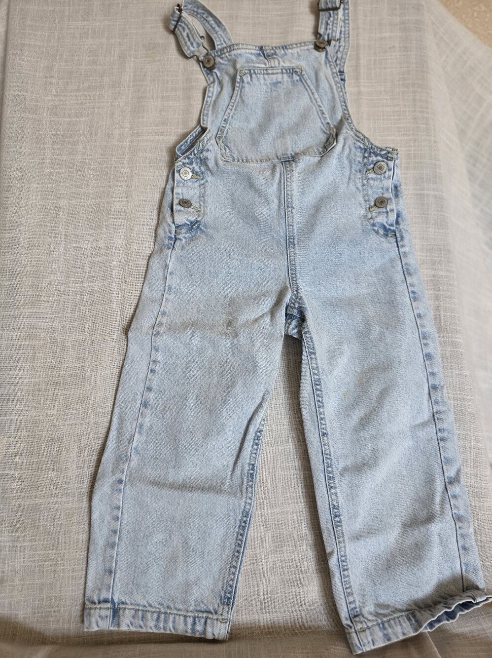 Thereabouts light-wash overalls classic adjustable strap buckles side buttons‎ 6